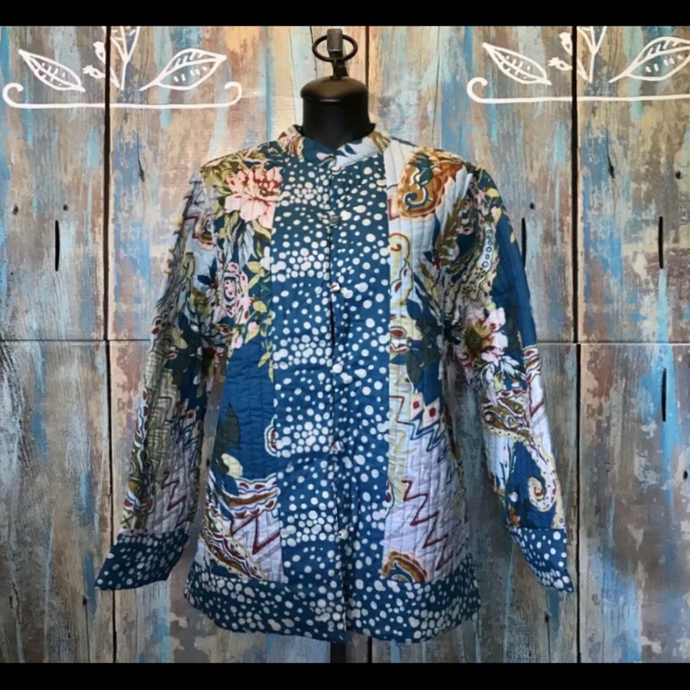 Phool Fashion Women's Large Floral Quilted Jacket